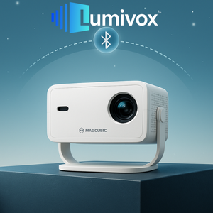 Mini projecteur portable Lumivox LumiPlay One avec connexion Bluetooth et design compact – vidéoprojecteur LED home cinéma